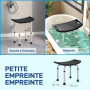 HOMCOM Tabouret de Douche Chaise de Douche pour Personnes âgées et handicapées, Hauteur réglable, Patins antidérapants, Chaise d