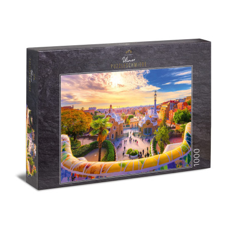 Ulmer Puzzleschmiede - Puzzle Park Güell Barcelona - Puzzle Classique de 1000 pièces - Monument d'Antoni Gaudi à Barcelone, Espa