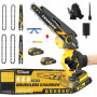 Mini tronçonneuse avec moteur brushless 1000W,8 pouces & 6 pouces tronçonneuse,lubrificateur automatique & tension de chaîne san