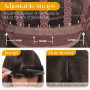 Sofeiyan Perruque Longue et Droite avec Frange,40 cm Ombré Blond Brun Perruque Femme Naturelle Cheveux Synthétiques pour les Tra