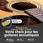 HAVENDI® Cordes de guitare acoustique avec revêtement en bronze phosphoreux I Qualité sonore brillante I Comprend 3 médiators