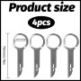 ZFRITP 4 Pièces Cle Extraction Autoradio, Demontage Outil Demontage Garniture Voiture Universel, Acier Inoxydable Clef Extractio