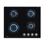 magicplux Plaque de Cuisson Gaz 4 Feux, Plaque Gaz Encastrable 60cm avec Sécurité Thermocouple, Gazs ville et Bouteille, Verre N