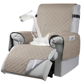 RAPRAP Étanche Housse pour Fauteuil Relax Electrique, Antidérapant Housse de Chaise Inclinable avec Poches Latérales, Lavable Pr