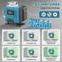 Kevsuvqin Niveau Laser avec Trepied 4 x 360°, 4D 16 Lignes Laser Chantier avec 2 x 3000mAh Batterie & Affichage LED, Niveau Lase