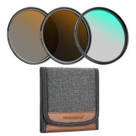Walking Way 52mm Kit de Filtres ND64 + ND1000 + CPL – Inclus 3 Filtres pour Longue Exposition et Photographie de Paysage – Verre