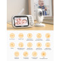 GHB Babyphone Camera Écran LCD 3,5 inches Camera Surveillance Bebe 4X Zoom 8 Berceuses sans WiFi 2,4 GHz Surveillance de Tempéra