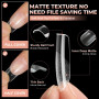UNA GELLA Capsule Américaine Ongle Carrée Courte, 120 PCS 12 Tailles Full Cover Capsules Ongles, Soft Gel Pré-Limé, Press-On pou