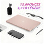 Pryloxen Ordinateur Portable Ultra-Fin 15,6",Processeur N5100 (2,8 GHz), 16 Go de RAM, 512 Go SSD, 1920x1080 FHD, 6000 mAh, WiFi