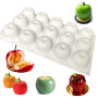 Moule en silicone 3D en forme de pomme - moule trompe l'oeil fruit Pour 15 cavités - Anti-adhésif - Pour boules de chocolat, gât