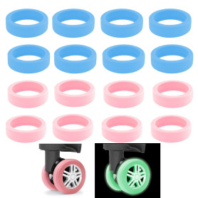 BSITSSS 16Pièces Lumineux Protection Roue Valise, Silicone Protege Roulette Valise, Housses de Protection de Roue de Bagage Rédu