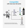NICREW Extérieur Régulateur de CO2 Aquarium, Réducteur de Pression pour Aquarium Planté, Double Manomètres avec Électrovanne Com
