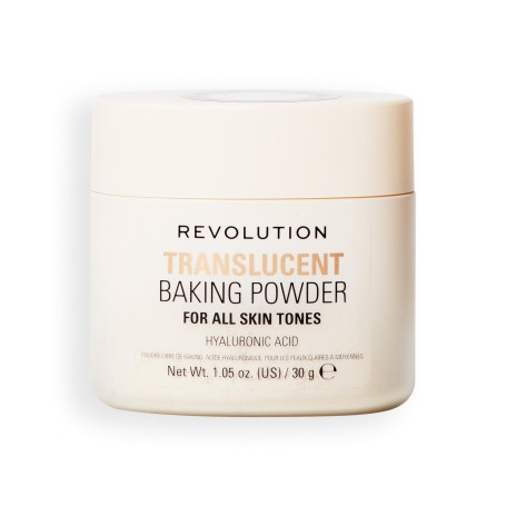 Revolution Loose Baking Powder – Poudre fixatrice de maquillage, fini lumineux, absorbe les brillances et l’excès de sébum, vega