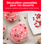 dekora – Confettis Cœur Rouges et Blancs en Sucre, 100 g – Décoration Saint-Valentin Chic pour Gâteau, Cupcake et Dessert