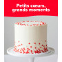 dekora – Confettis Cœur Rouges et Blancs en Sucre, 100 g – Décoration Saint-Valentin Chic pour Gâteau, Cupcake et Dessert