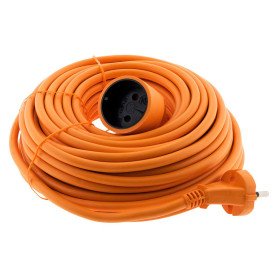 Zenitech - Prolongateur sans Terre obturateur 16A HO5VV-F 2x1,5mm² 20m - Orange