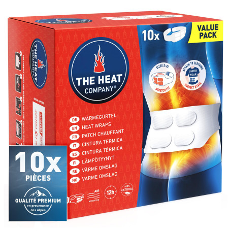 THE HEAT COMPANY Patch Chauffant - 10 pièces - EXTRA CHAUD - 12 heures de chaleur - chaleur immédiate - autochauffante - puremen