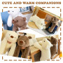 MeHoo 3.3LB Jouet en Peluche Lestée,Jouet en Peluche Anti Anxiété 60 cm Oreiller de Câlin Poupée en Forme d'oreiller(Ours Bruns)