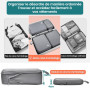 Cubes de compression de voyage : lot de 8 organiseurs de compression résistants à l'eau, accessoires de voyage pour bagages à ma