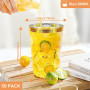 Viapriod Lot De 50 Gobelets Transparents Avec Bord Or En Rigide Réutilisables De 280 ml Pour Fête D'anniversaire, Mariage Et évé