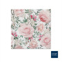PAW Serviette de Table Papier - Airlaid (40 x 40 cm) I Fleurs, Roses I Décoration Anniversair, Mariage, Bapteme Garcon et Fille 
