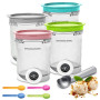 Pot pour Ninja Creamy Deluxe, HOVCEH 4 Pièces Récipient pour NC700 NC701EU, Accessoires pour500 ml Machine à Glace avec Couvercl