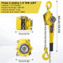 OUUTMEE Palan Manuel à Chaîne, 1.5 T Palan à Levier Manuel, Hauteur de Levage 3 M, Palan à Chaîne en Acier au Carbone G80 avec C
