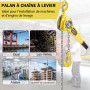 OUUTMEE Palan Manuel à Chaîne, 1.5 T Palan à Levier Manuel, Hauteur de Levage 3 M, Palan à Chaîne en Acier au Carbone G80 avec C