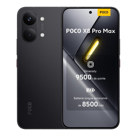 POCO X8 Pro Max, Smartphone 12+256 Go, Processeur Haut de Gamme Dimensity 9500s, écran AMOLED Ultra-Lumineux, 50 MP Light Fusion