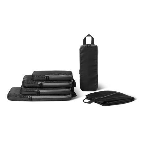 Amazon Essentials Cubes de Rangement Compression Ultra-légers avec Fermeture Éclair, Lot de 6, Noir