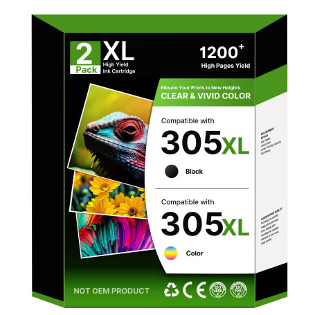 NewLift 305 305XL Compatible pour Cartouche HP 305 XL pour HP Deskjet 2820e 4220e 2810e 2720e 2800e pour Envy 6000 6020e 6032e 6