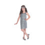 Robe Charleston Argentée pour Fille 8-10 ans avec Accessoires