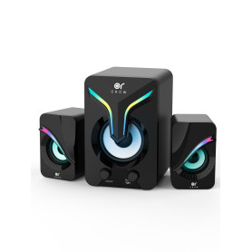 OROW Enceinte PC,2.1 Haut Parleur 11W Caisson de Basse, Enceintes Stéréo, Alimentation USB, Aux Jack 3.5 mm,Haut-Parleur pour PC
