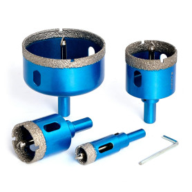 Lot de 4 Foret Diamant Sec 16/35/50/68 mm, Scie Cloche Diamantée Avec Foret de Centrage, Foret Trépan Diamant Pour un Perçage Pr