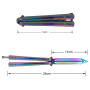 BILYSKEP Couteau Papillon d'entraînement et Peigne Formateur Metal Practice Balisong Couteau en Acier émoussé avec Gaine Formati