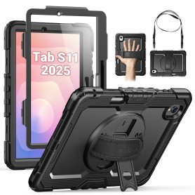 SEYMAC Coque pour Samsung Galaxy Tab S11 2025 11 Pouces SM-X730/SM-X736B,Coque Antichoc avec Protection d'écran,Bandoulière,Drag