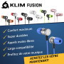 KLIM Fusion Écouteurs Filaires avec Micro Hi-FI, Mousse à Mémoire, Jack 3.5mm, Bleu