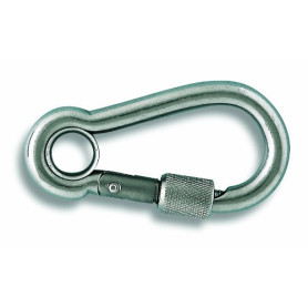 Mousqueton à vis en inox Chapuis - 210 kg, 8 mm de diamètre, 80 mm de longueur