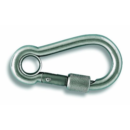 Mousqueton à vis en inox Chapuis - 210 kg, 8 mm de diamètre, 80 mm de longueur