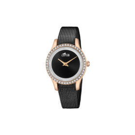 Montre Analogique Étanche LOTUS - Cadran Noir et Bracelet Noir