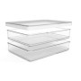 Lot de 2 boîtes alimentaires empilables Rotho Unica - 0,85 L, Transparent/Blanc