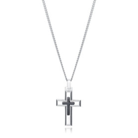 Collier en Acier Inoxydable pour Homme avec Croix IP Noire - Viceroy 48 cm