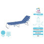 Chaise Longue Pliable Marbueno en Aluminium Rayures Bleu et Blanc
