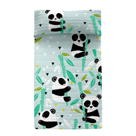 Couvre-lit HappyFriday Moshi Moshi Bleu Ours Panda 200 x 260 cm