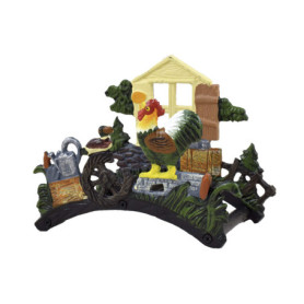 Porte-tuyau mural décoratif Coq en fer forgé pour jardin