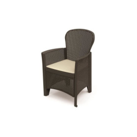 Fauteuil Anthracite Folia - Ipae Progarden, Effet Rotin Léger