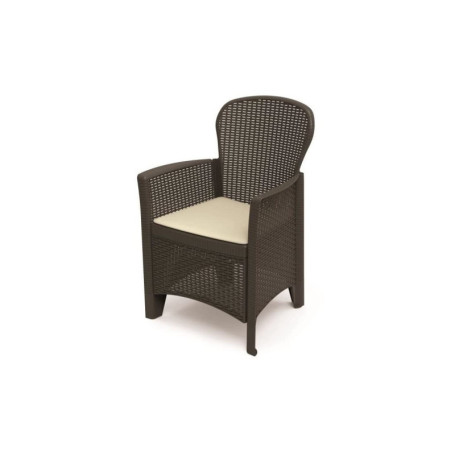 Fauteuil Anthracite Folia - Ipae Progarden, Effet Rotin Léger
