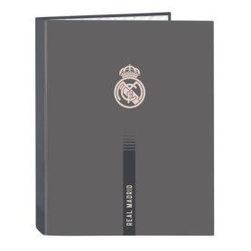 Classeur Safta Real Madrid 3ème Équipe 24/25 - 4 Anneaux, Gris, 26,5 x 33 cm