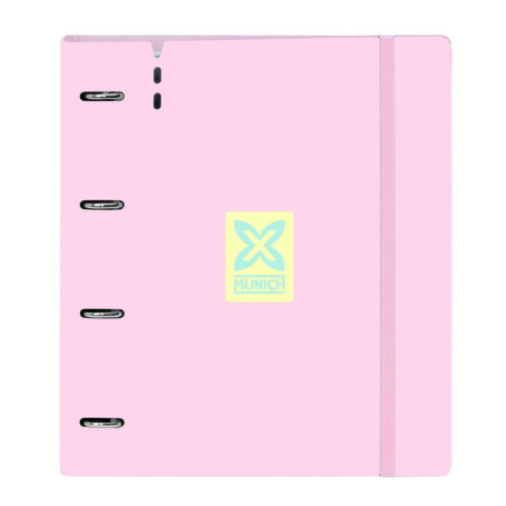 Classeur Safta MUNICH CANDY Rose avec 4 Anneaux et 100 Feuilles A4
