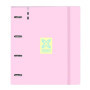 Classeur Safta MUNICH CANDY Rose avec 4 Anneaux et 100 Feuilles A4